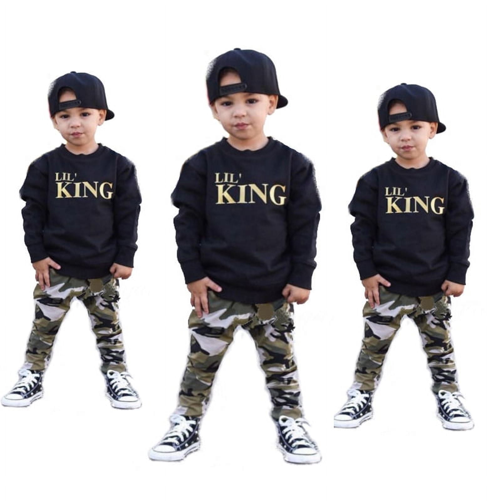 Qtinghua Toddler Baby Boy Casual Outfits Long Sleeve King Shirts Tops