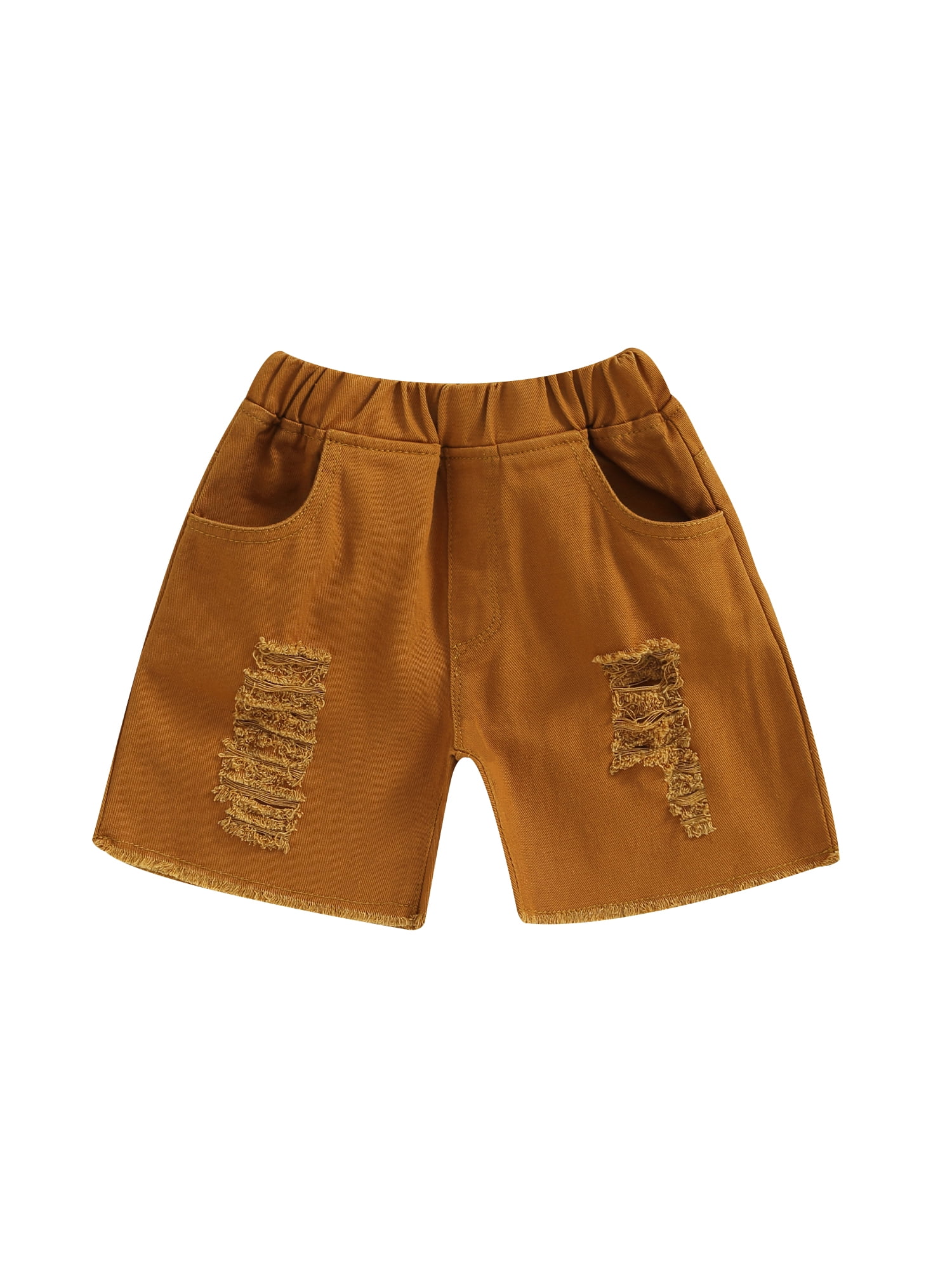 TAUPE DENIM PANTS WITH ELASTIC WAIST, BABY TAUPE DENIM PANTS WITH ELASTIC WAIST, BABY