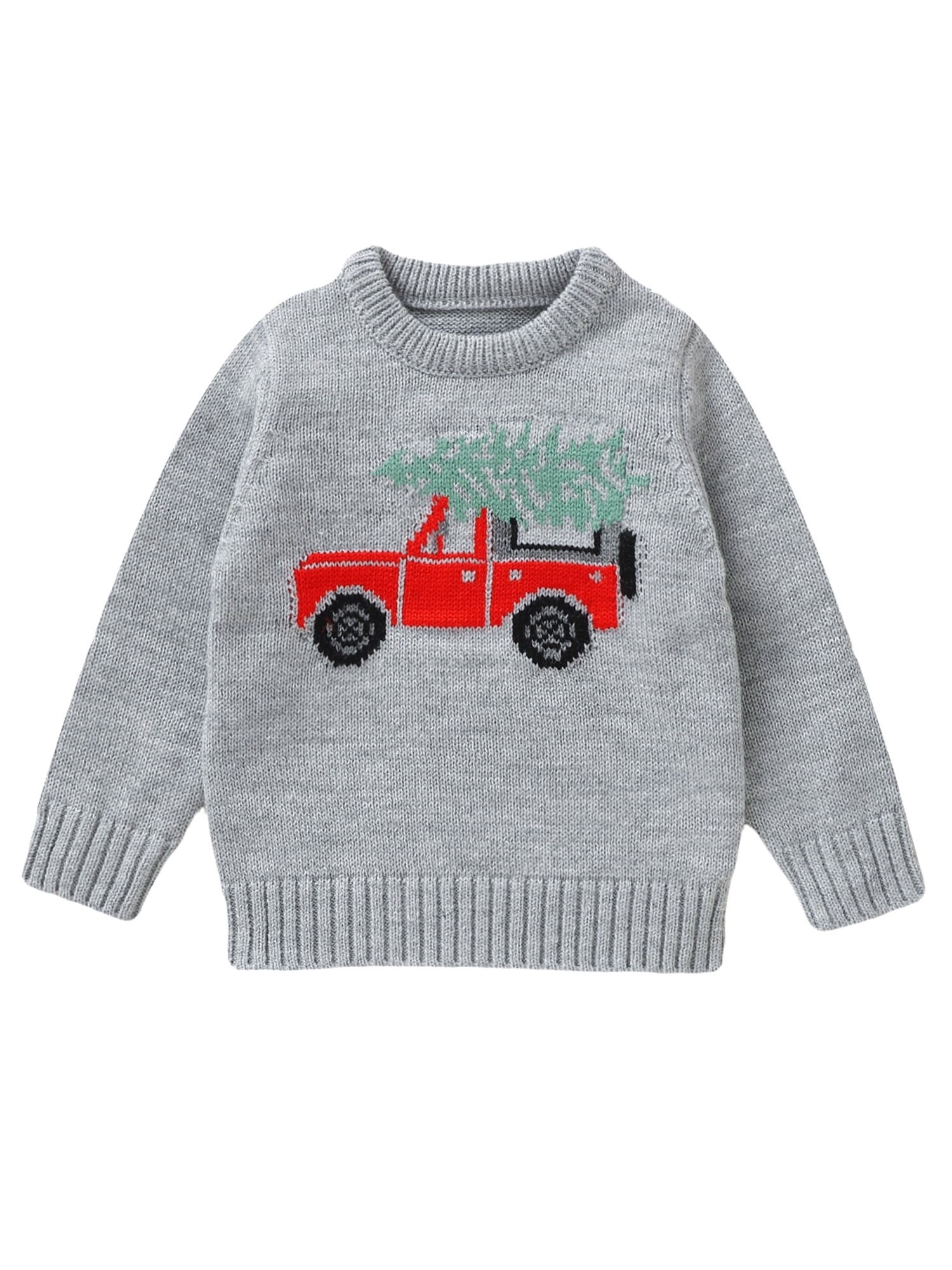 Qtinghua Toddler Baby Girl Boy Christmas Sweater Long Sleeve Round Neck