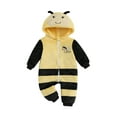 thumbnail image 1 of Qtinghua Toddler Baby Girl Boy Halloween Bee Clothes Kids Long Sleeve Bee Hooded Jumpsuit Halloween Party Fancy Outfits, 1 of 9