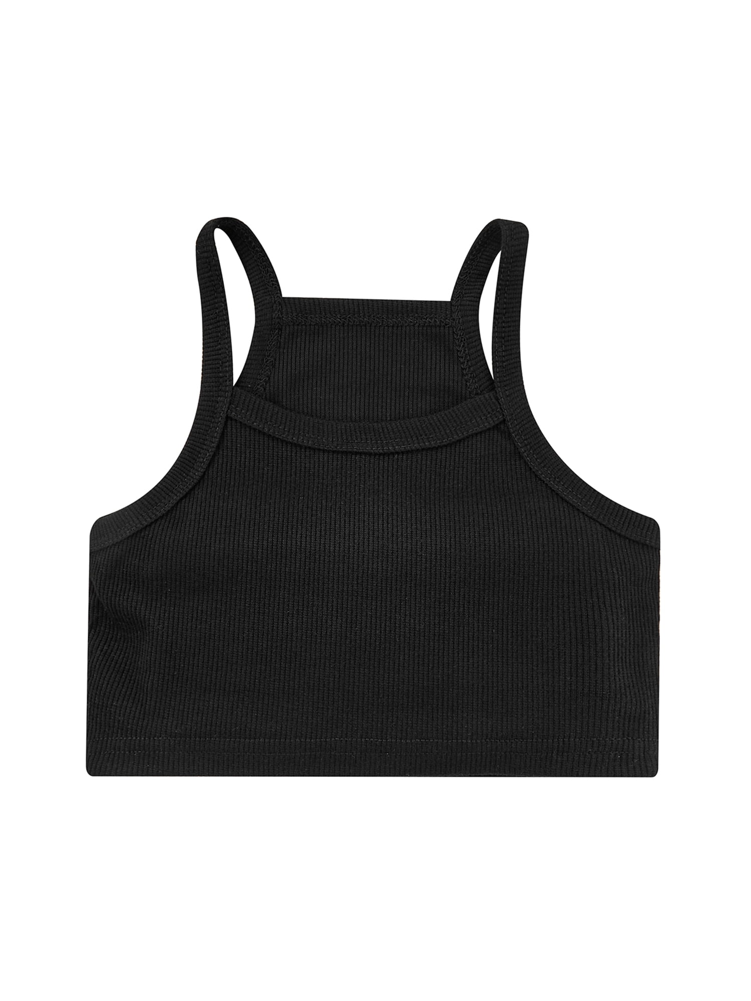 Qtinghua Toddler Baby Girl Ribbed Sleeveless Halter Tank Top Knitt