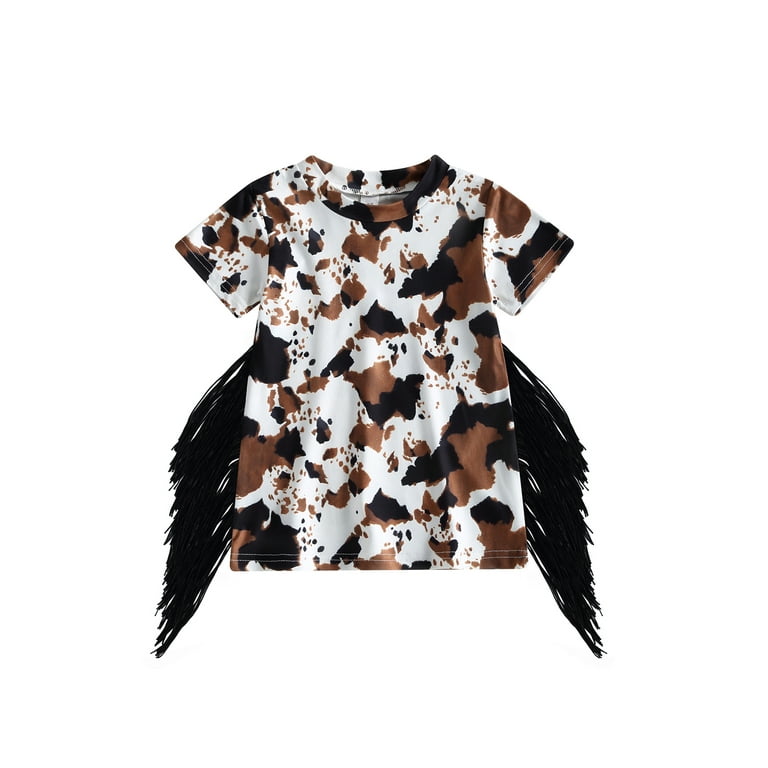 Sweet Cute Print Tassel Patchwork O Neck Short Sleeve Dress