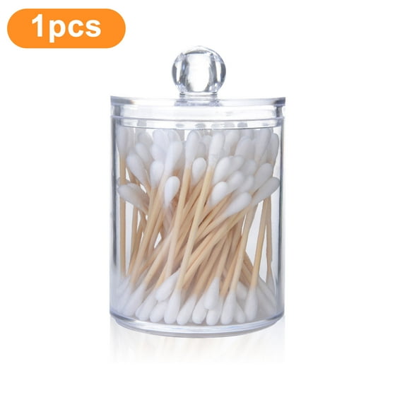 Qtip Dispenser Apothecary Jars, Clear Acrylic Container with Lids for Cotton Ball & Swab Storage