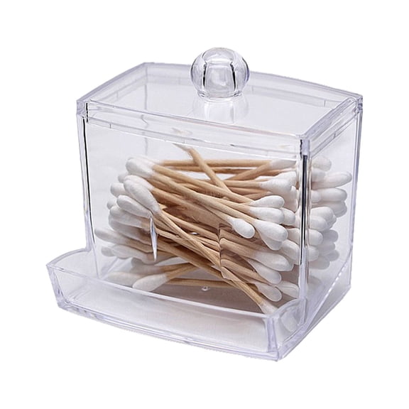 Qtip Holder Clearance Tanuse Q Tip Holder for Bathroom 2Pcs Cotton Swabs Cotton Jewelry Storage Box 2Pcs Cotton Cotton Jewelry Storage Box Round High Transparent Storage Tank on Sale 1*Storage Box