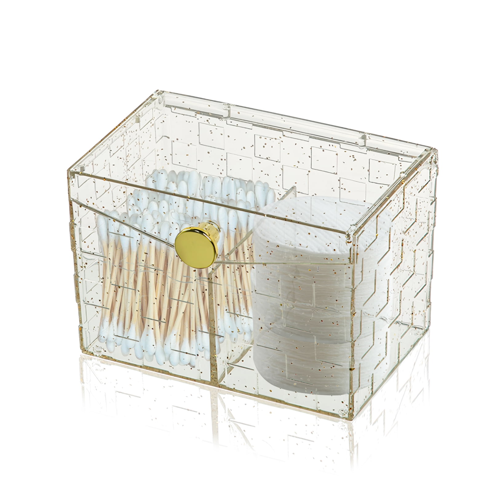 Qtip Holder, Cotton Pad Holder, Clear Bathroom Organizers and Storage