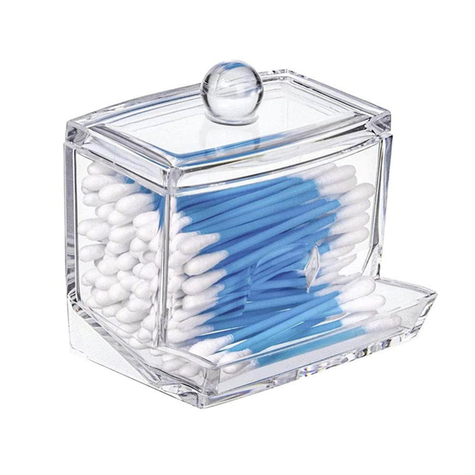 4X QTIP HOLDER Dispenser with Lids Acrylic Bathroom Jars Cotton Swab  Storage .e $18.59 - PicClick AU