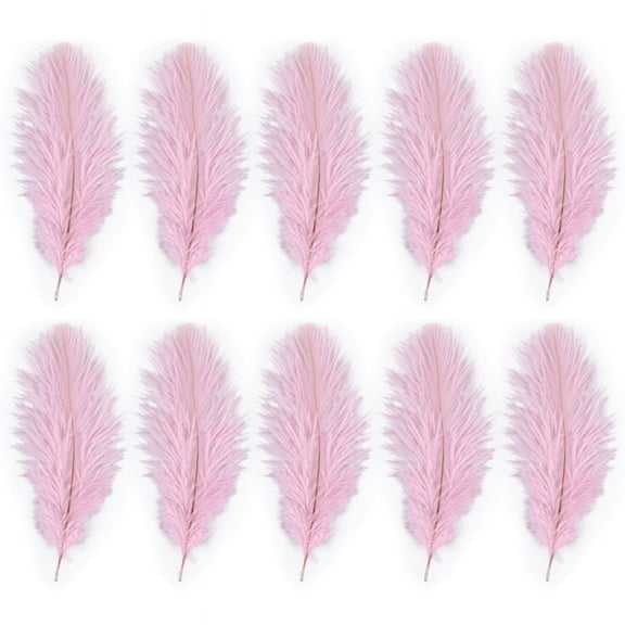 Qtmnekly 10 pcs Natural Ostrich Feathers Wedding Decoration Pink 20-25cm Pink