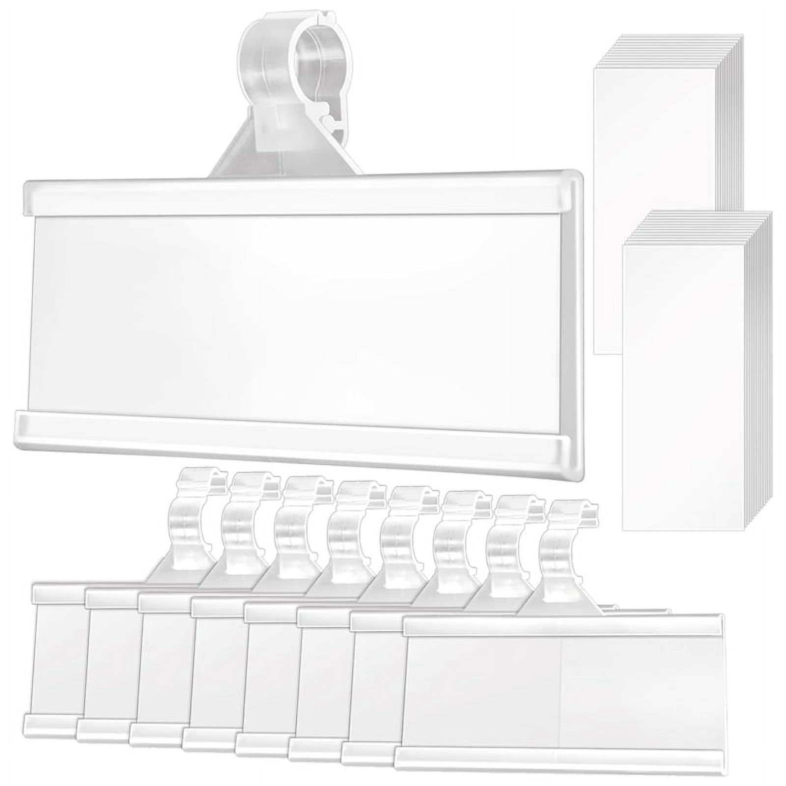 Qtmnekly 100 Pieces Plastic Wire Shelf Label Holders, Reusable Price