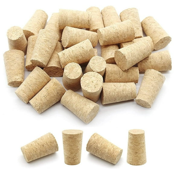 100Pcs Tapered Wine Cork Reusable Wood Corks Portable Sealing Stopper Bottle Cover for Bottles
