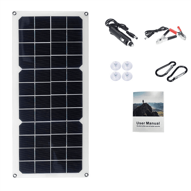 Qtmnekly 12V 30W Solar Panel Car Van Boat Caravan Trickle Portable