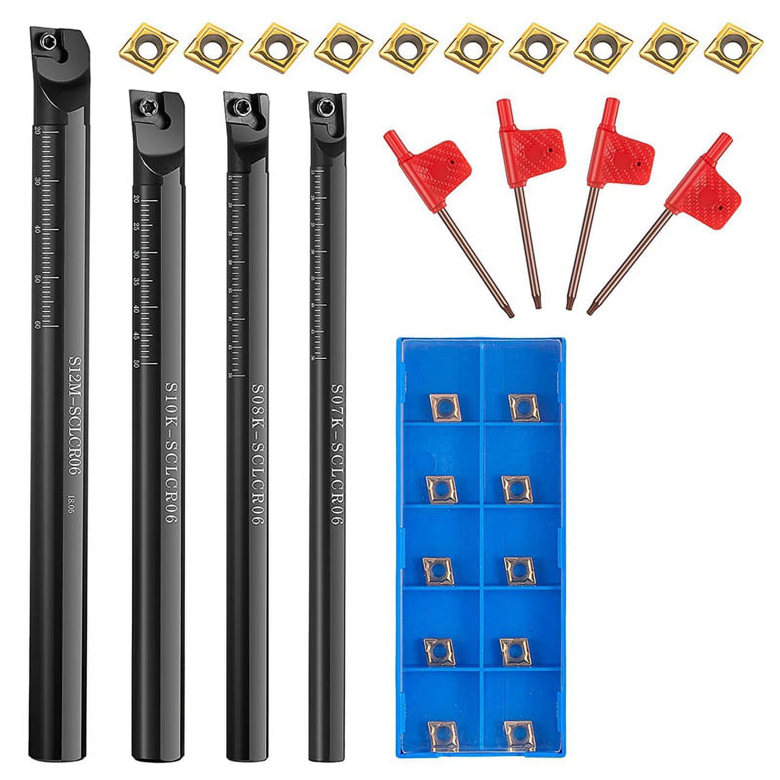 Qtmnekly 18PCS Lathe Turning Tools Boring Bar Holder Lathe Tool Set Lathe Cutting Tools