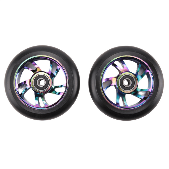 Qtmnekly 2 Pcs 100Mm Scooter Replacement Wheels with Bearing Stunt