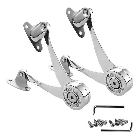 Qtmnekly 2 Pcs Hinges Soft Close -Lid Support Hinges Heavy Duty Adjustable Lift and Up Hinges Cabinet Door Support Hinge zinc alloy Silver