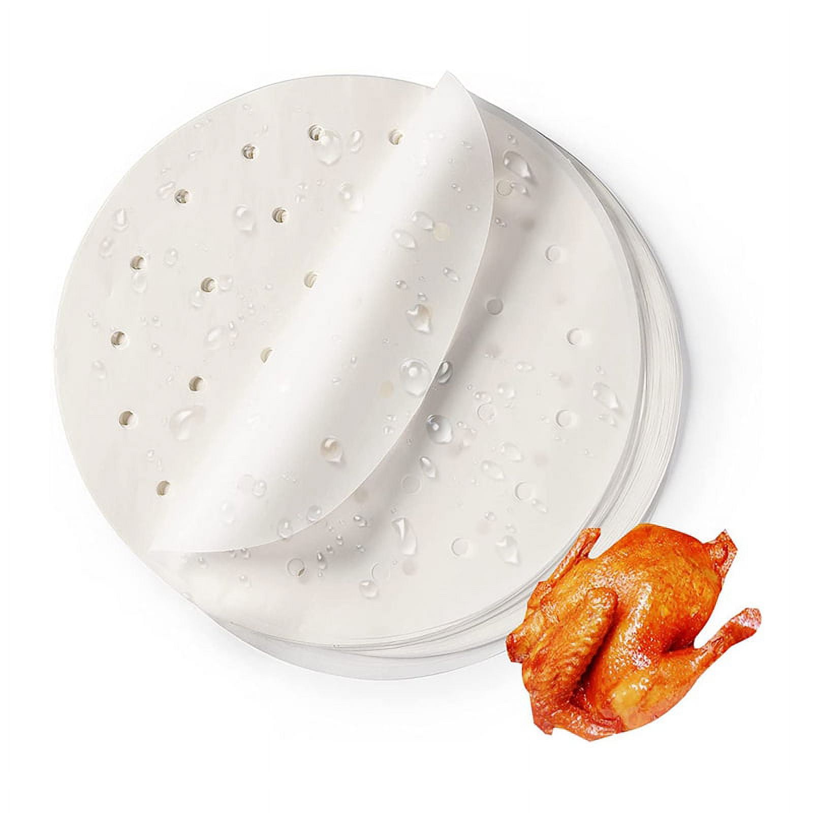 Qtmnekly 200 Piece Air Fryer Perforated Parchment Paper 7 Inch Round