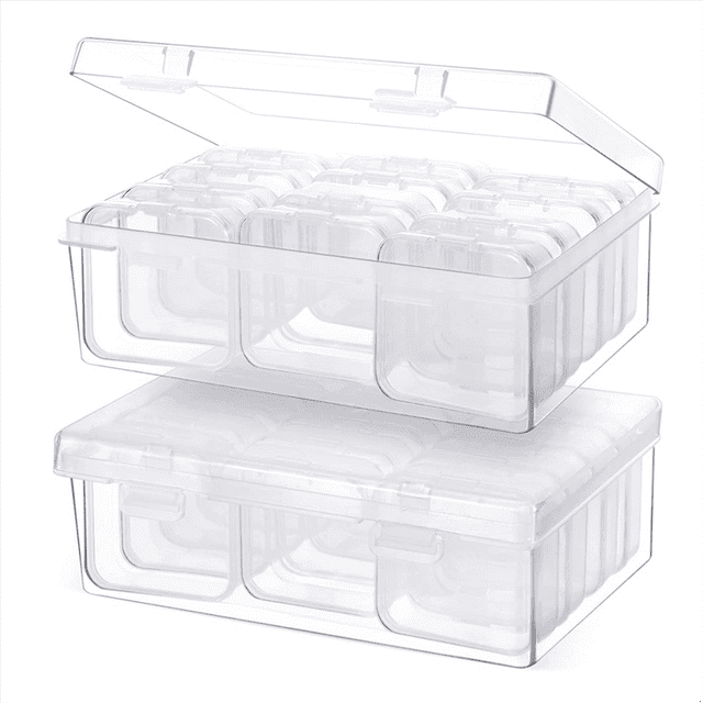 Qtmnekly 24Pc Small Bead Organizer Plastic Storage Containers Clear