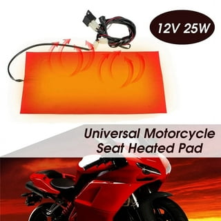 12V Motorcycle ATV UTV E-Bike Carbon Fiber Seat Heater Warmer Kit Round High-Low Switch Heated Pad