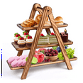 Qtmnekly 3 Tier Serving Trays Wooden, Cupcake Stand Towers for Dessert