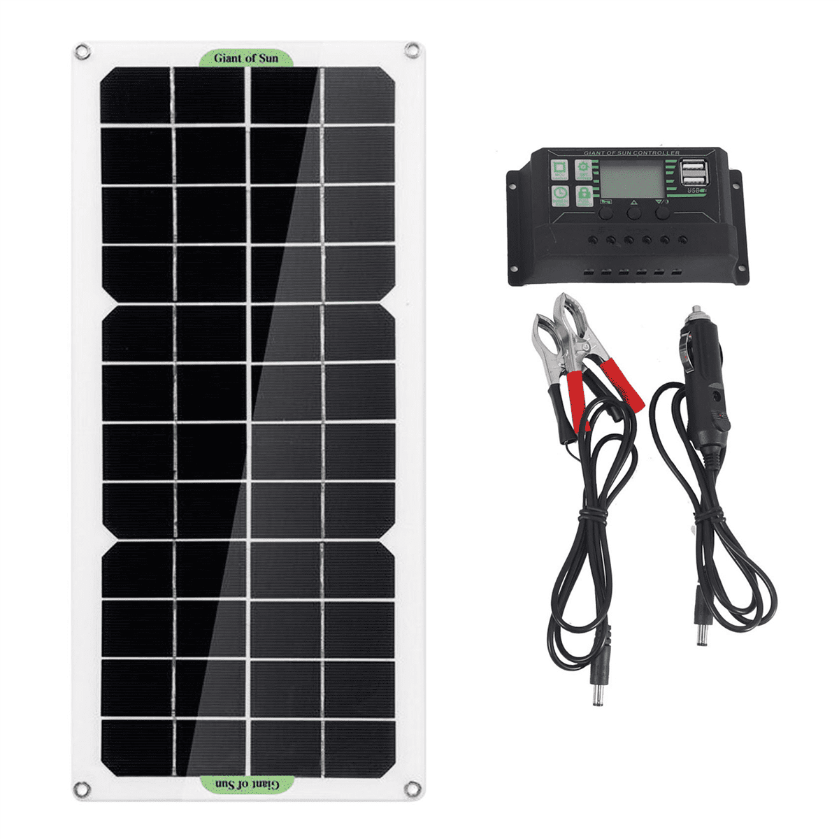 Qtmnekly 30W Solar Panel Car Van Boat Caravan Trickle Portable 12V