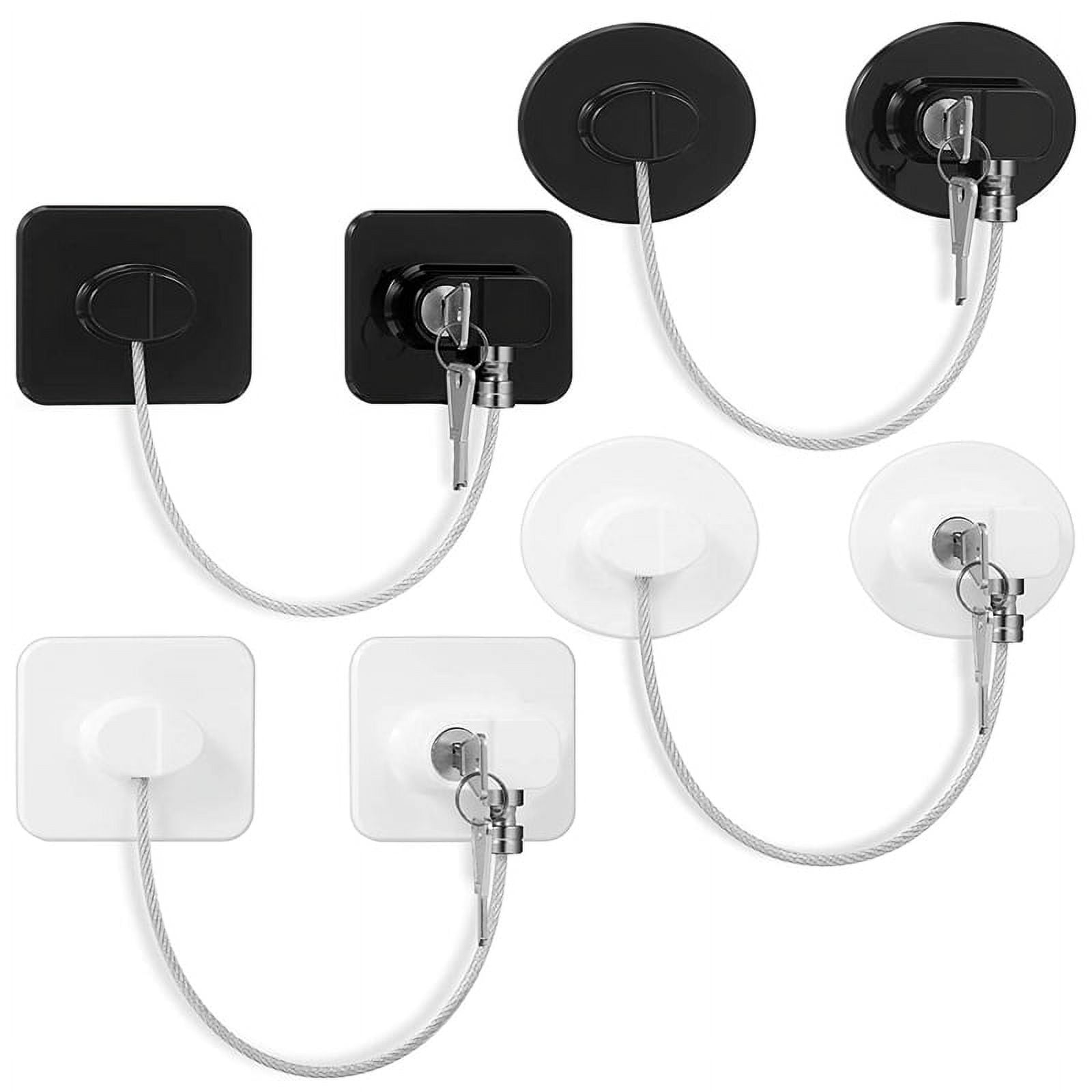 Qtmnekly 4 Pieces Fridge Lock Refrigerator Lock with 8 Keys for