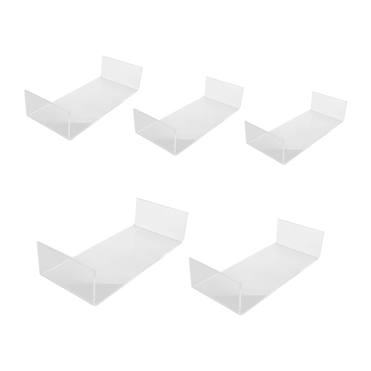 Qtmnekly 5 Pack Clear Acrylic Display Risers, 5 Sizes Acrylic Jewelry