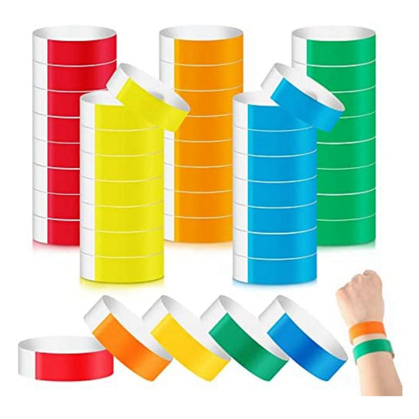 Qtmnekly 500 Pieces Colored for Events Wrist Bands Paper Bracelets
