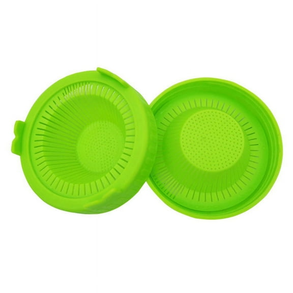 Qtmnekly 6PCS Sprouting Kit Sprout Jars Lids Mesh Lids for Wide Mouth Jars Indoor Microgreens Plants Growing Screen,A plastic Green