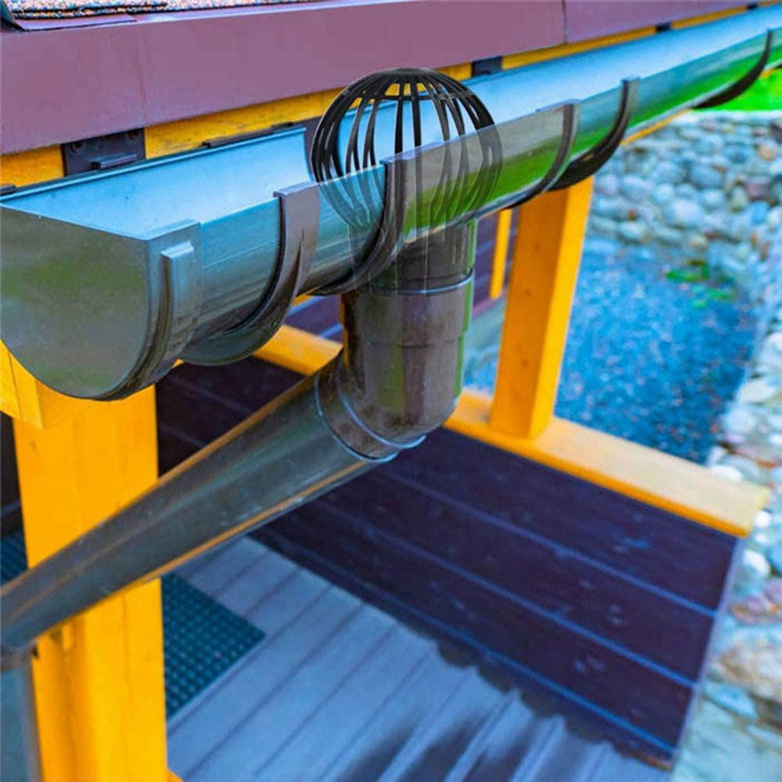 Qtmnekly 8Pcs Plastic Gutter Guards, Downpipe Leaf Guard, Downspout