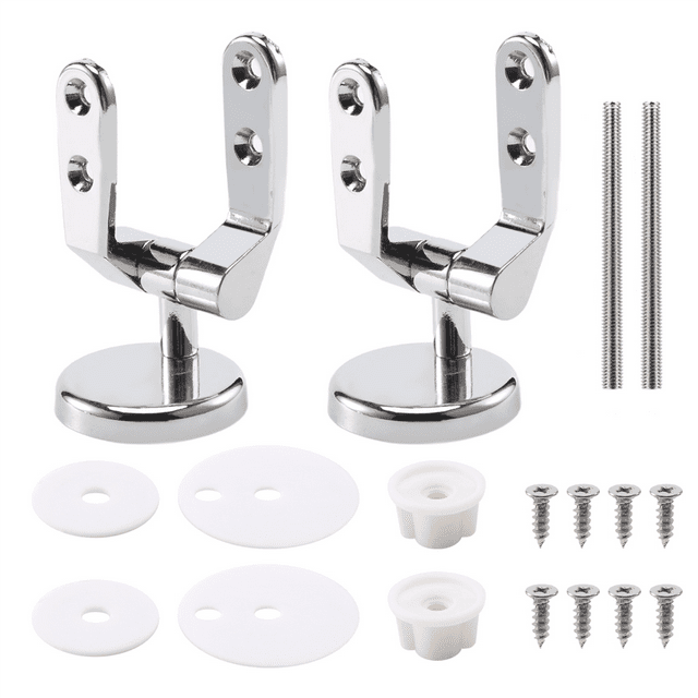 Qtmnekly Alloy Replacement Toilet Seat Hinges Mountings Set Chrome with