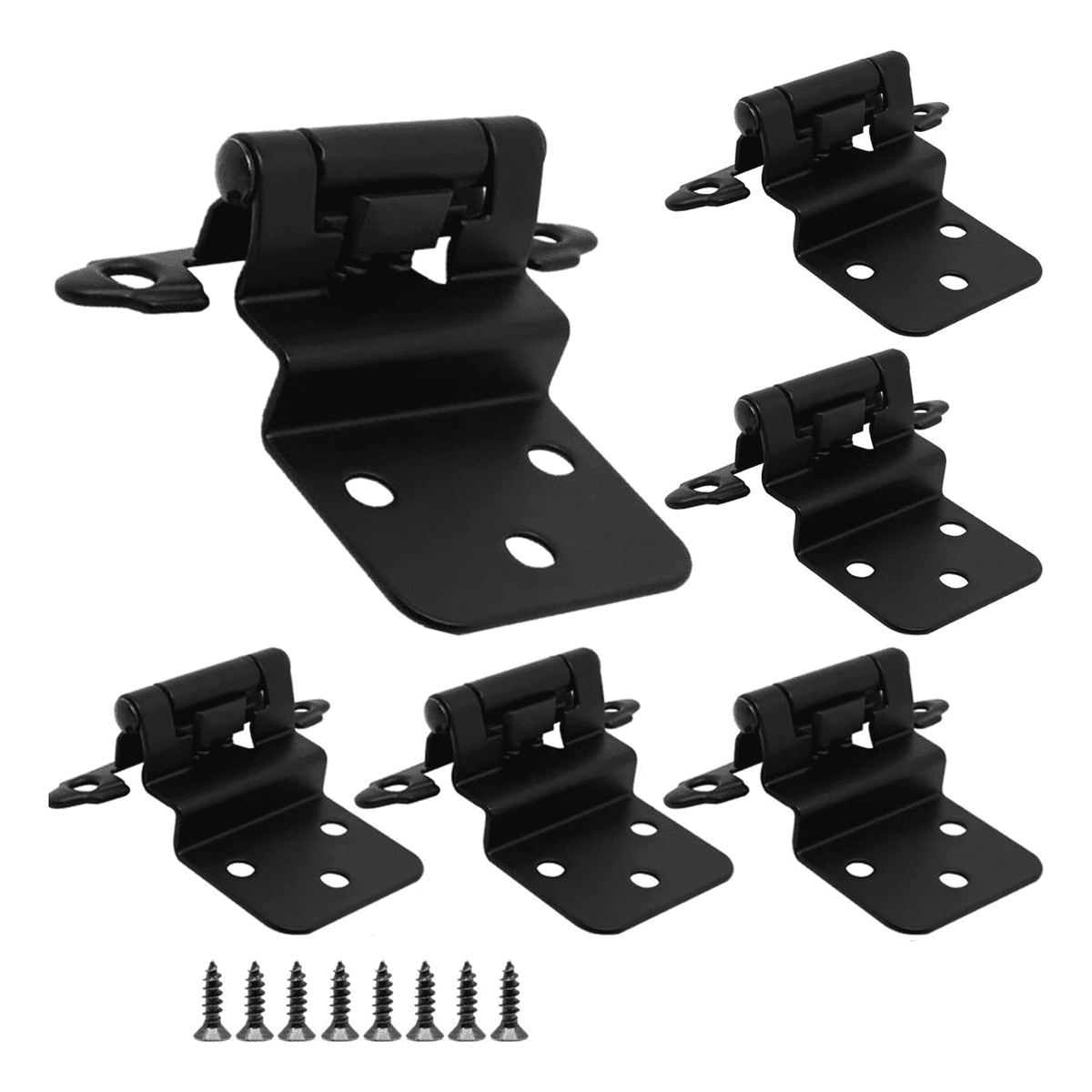 Qtmnekly Hinges, 8 Pack 3/8Inch Inset Black Door Hinges, Flush