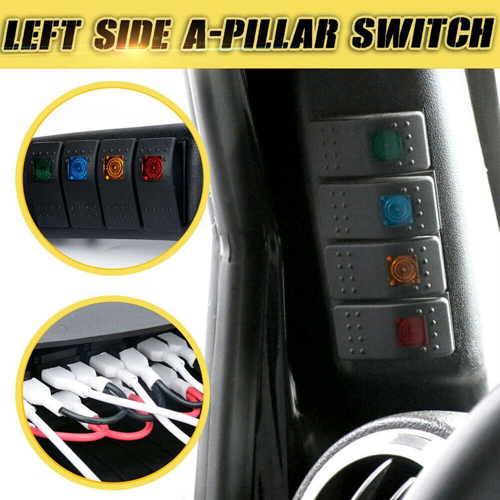 Qtmnekly Car APillar Switch Pod Panel Left Side Rocker for JK 2007