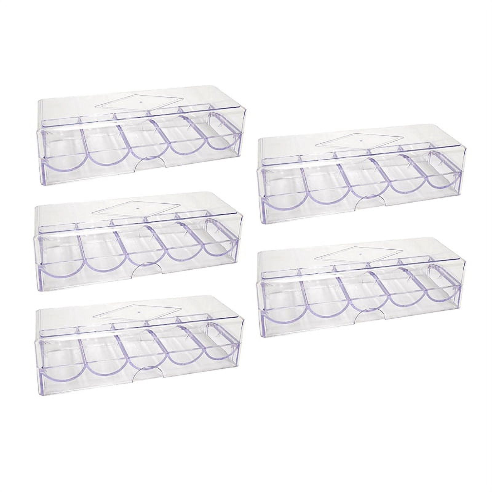 Qtmnekly Clear Acrylic Poker Chip Rack with Cover/Casino Chip Tray with