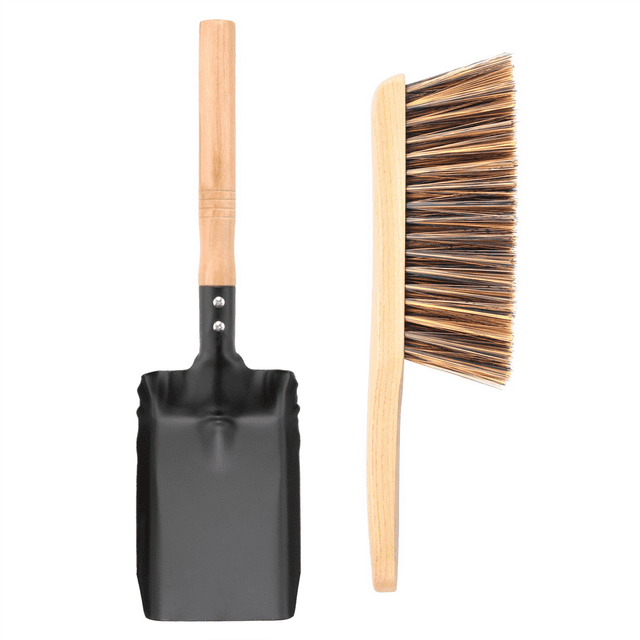 Qtmnekly Coal Shovel and Hearth Brush Set, Fireplace Shovel and Brush