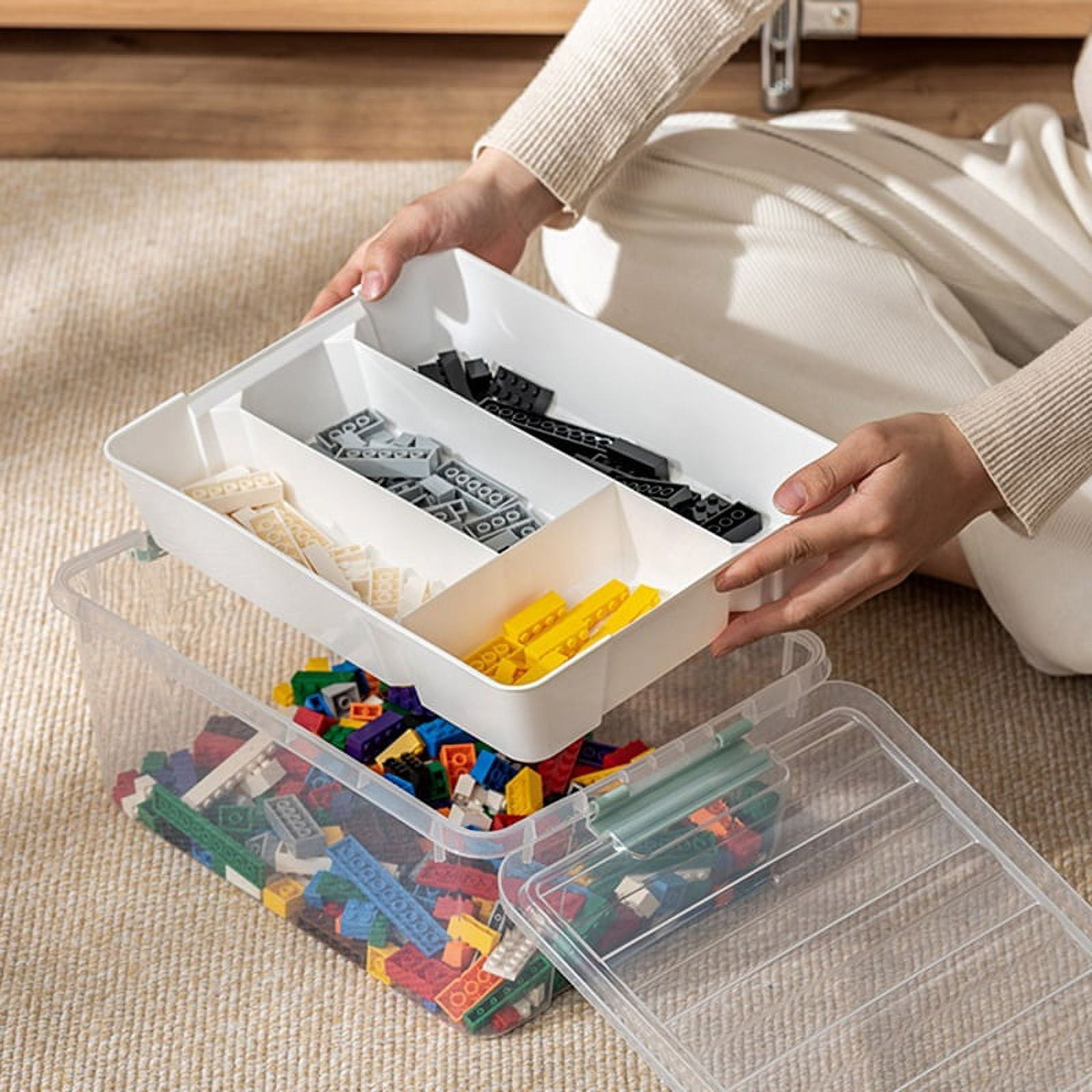 Qtmnekly Deep Clear Plastic Stackable Storage Container Bin Box Tote