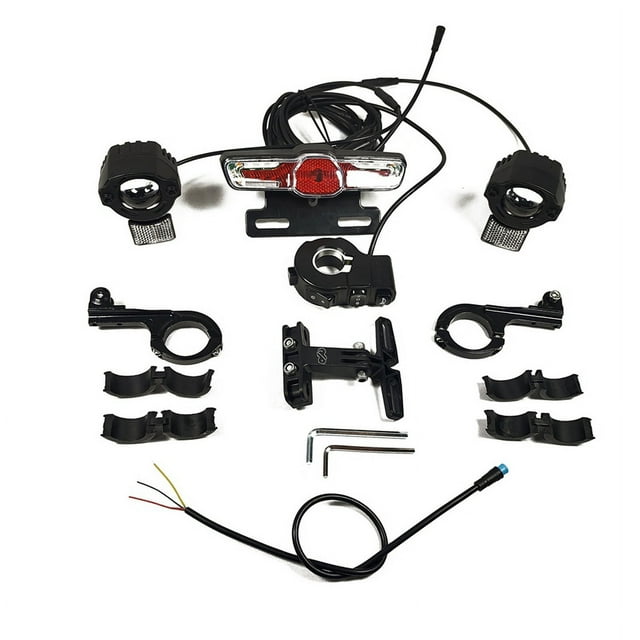 Qtmnekly Electric Bike 12V72V Dual Headlights Front Rear Turn Signal