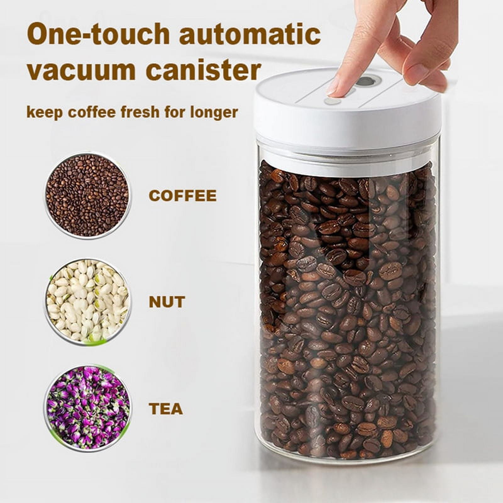 Qtmnekly Electric Coffee Beans Vacuum Sealed Tank Food Storage Jars