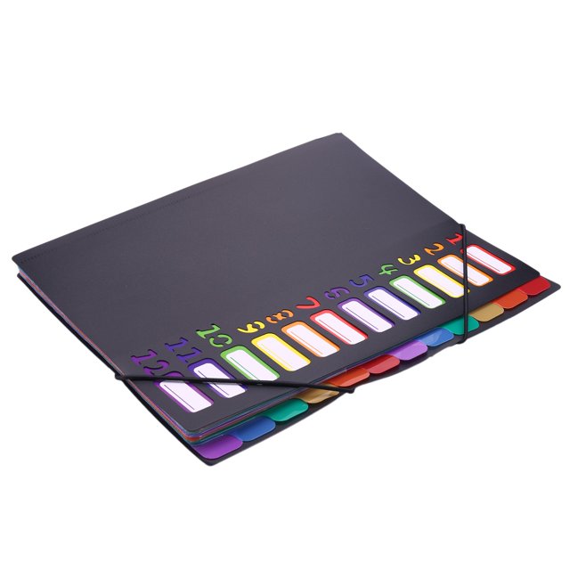 Qtmnekly Extended Folder,12 Pocket Letters A4 Paper Item Sorter,Plastic