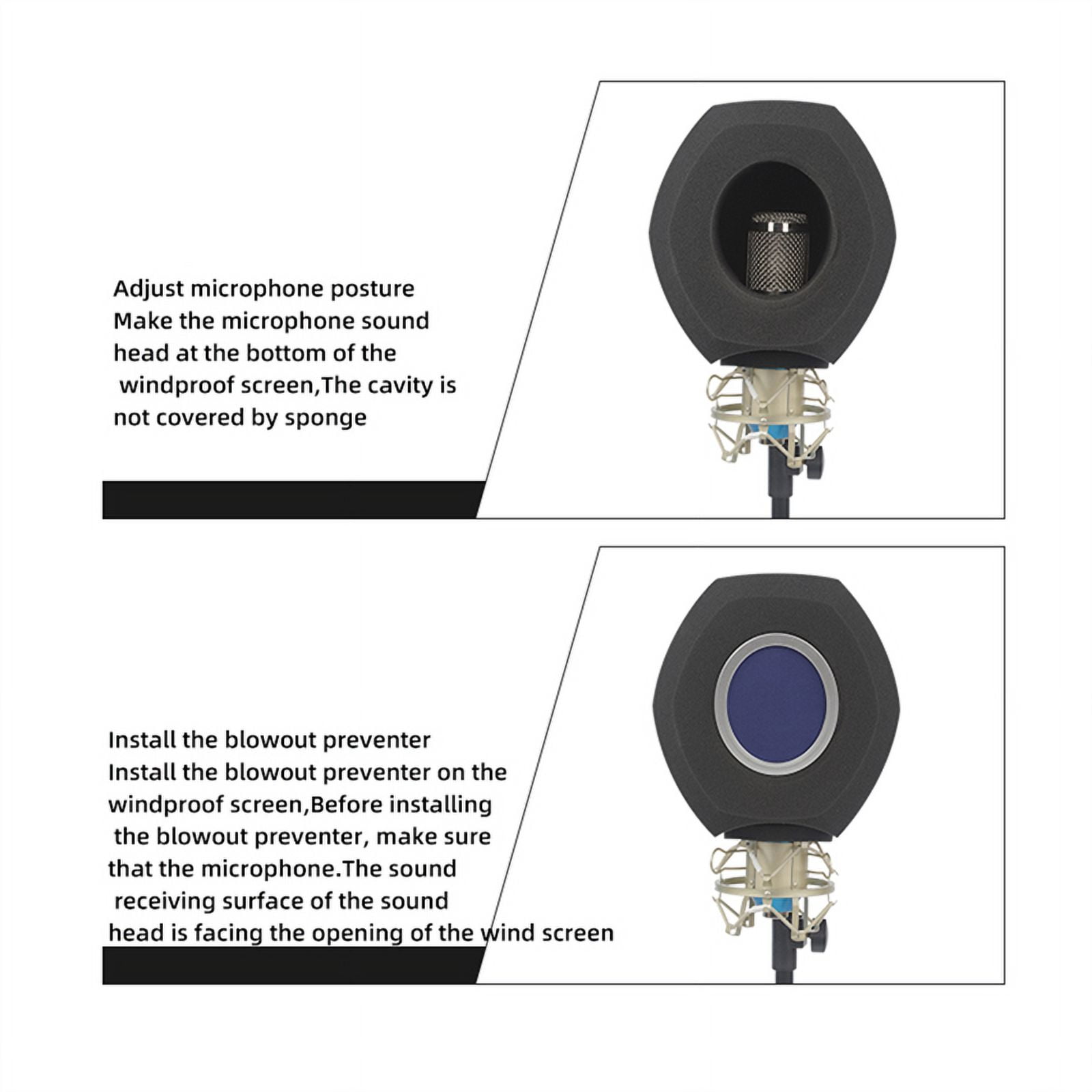 Qtmnekly F3 Professional Studio Mic Screen Acoustic Filter Desktop