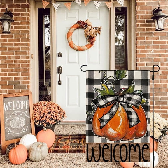 Qtmnekly Fall Garden Flag -12X18 Inch, Double-Sided Printing, Vibrant Pumpkin Design