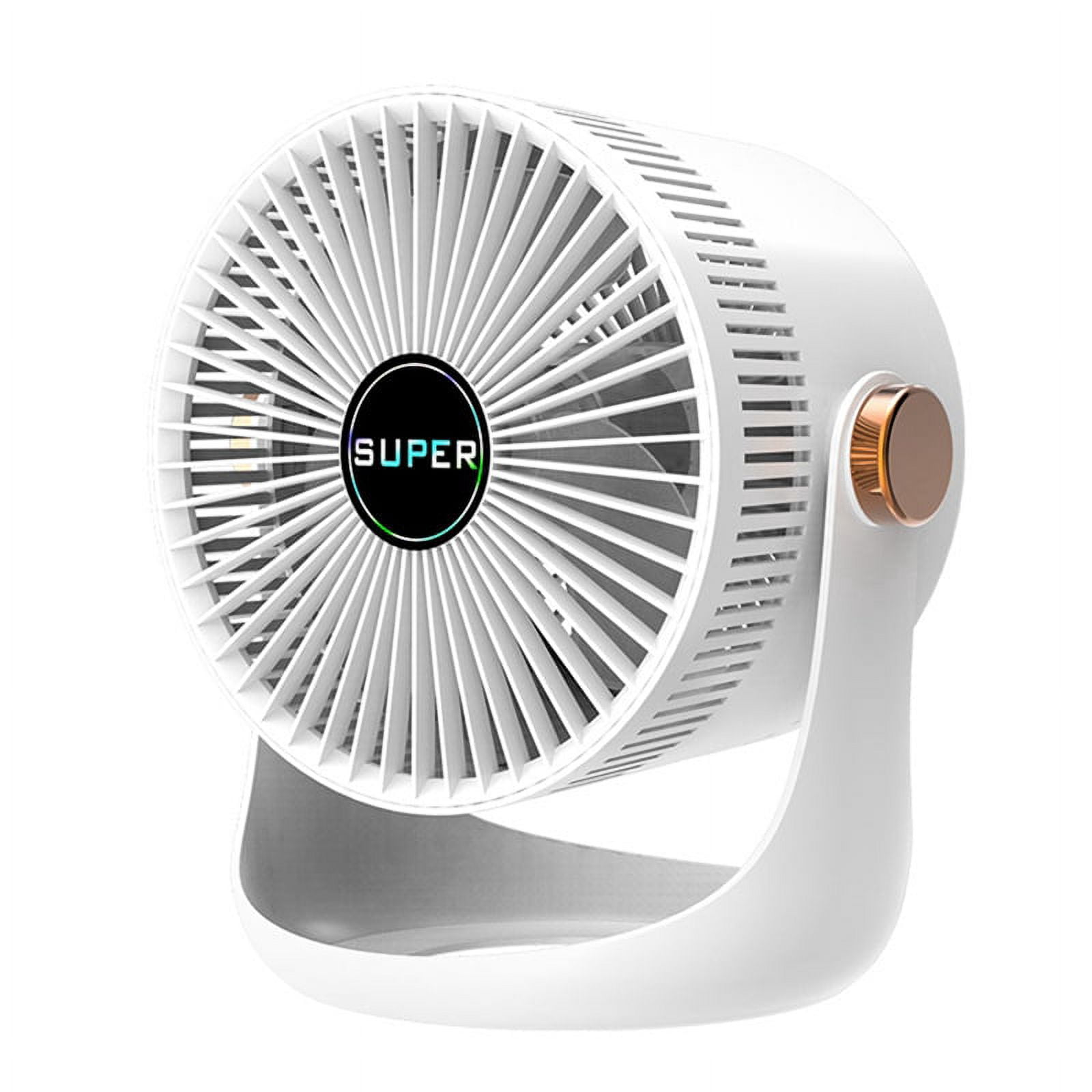 Qtmnekly Household Table USB Rechargeable Air Circulation Electric Fan 2400MAh Battery Wall Mountable Cooling Ventilator Fan A
