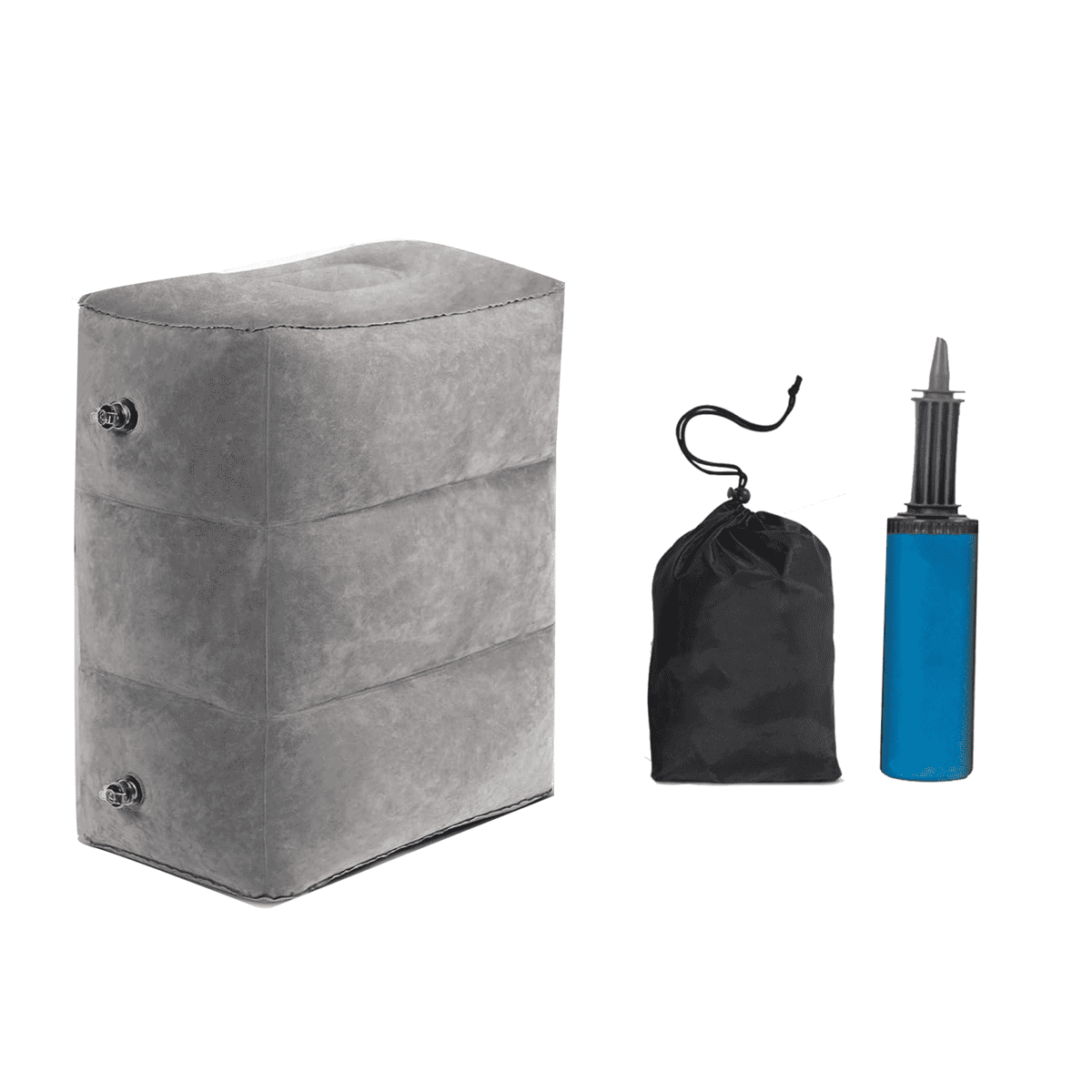 Qtmnekly Inflatable Airplane Foot Rest with Hand Pump and Carry Bag