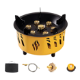 Qtmnekly Outdoor 7Core Camping Stove Power Gases Burner Stove