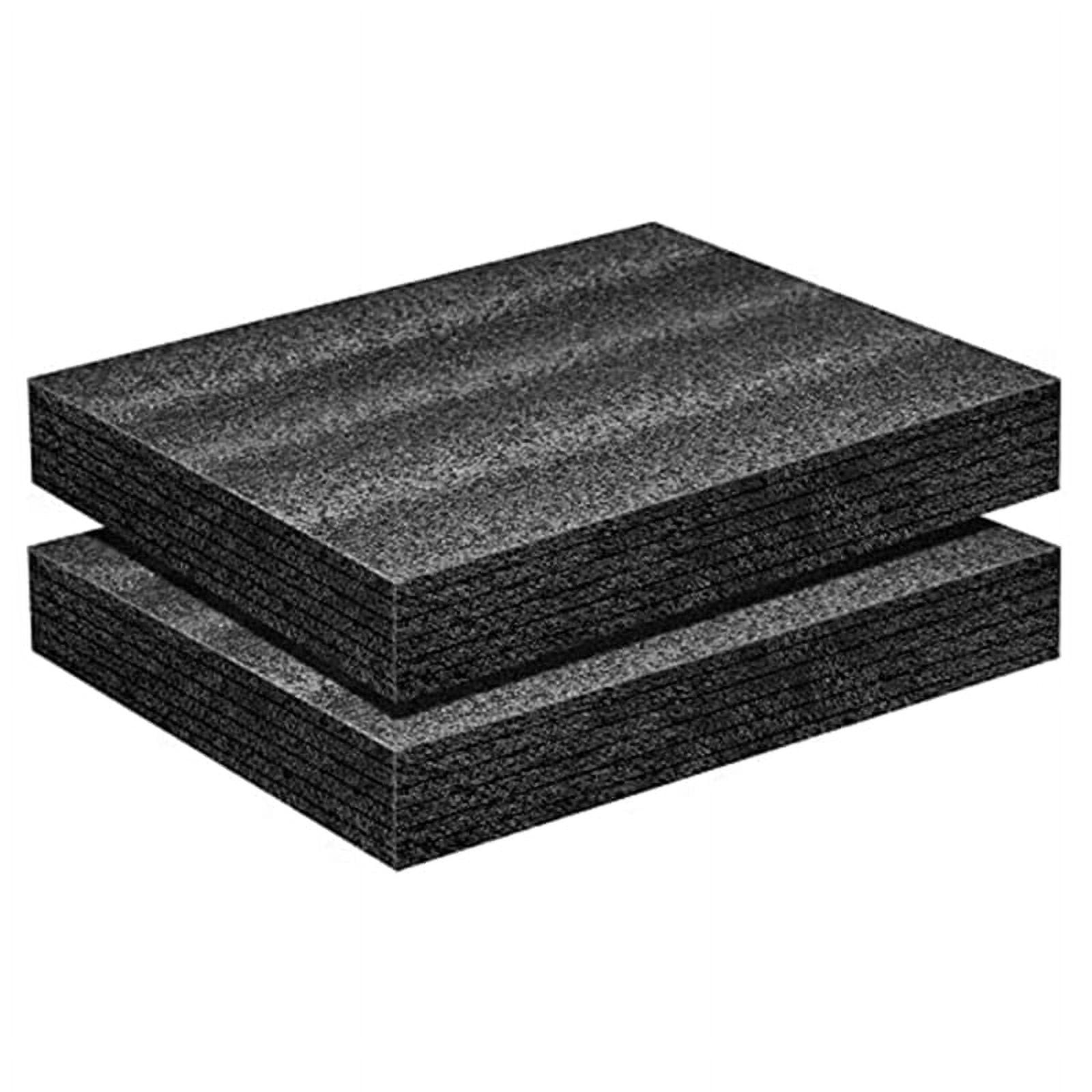 3 Pcs Cuttable Polyurethane Foam Pads, 16 x 12 x 2 Inches Packing Foam  Sheets Black Foam Inserts for Cases Foam Padding 2 Inch Thick for Toolbox