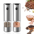 Qtmnekly Salt and Pepper Mill Electric Set of 2 with Base, Adjustable