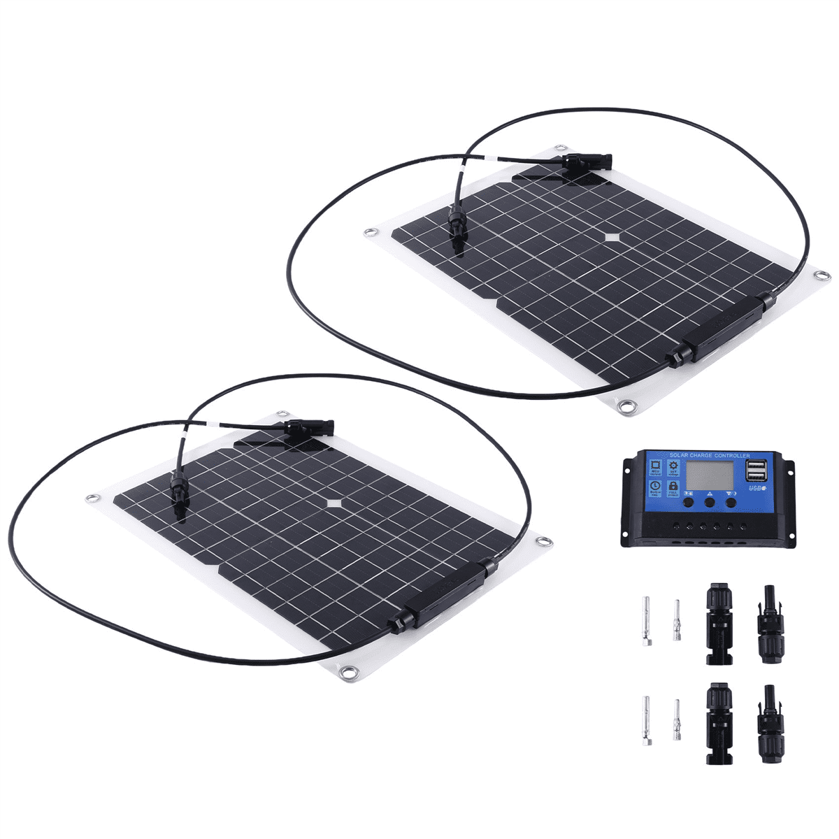 Qtmnekly Solar Panel Solar Cells Bank with Solar Controller for Phone