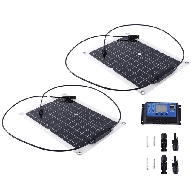 Qtmnekly Solar Panel Solar Cells Bank with Solar Controller for Phone