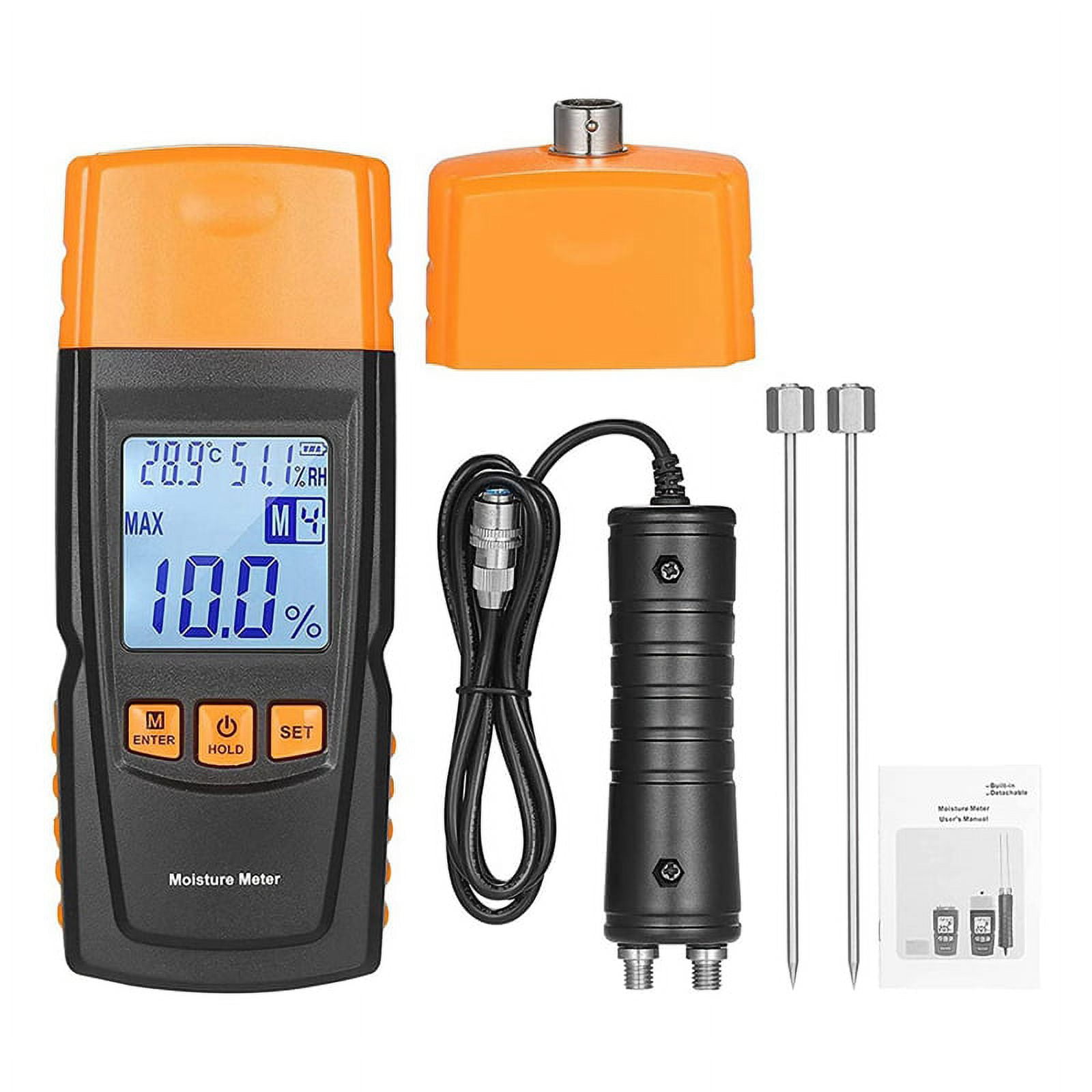 Qtmnekly Wood Moisture Meter with Long Probe Digital Firewood Moisture