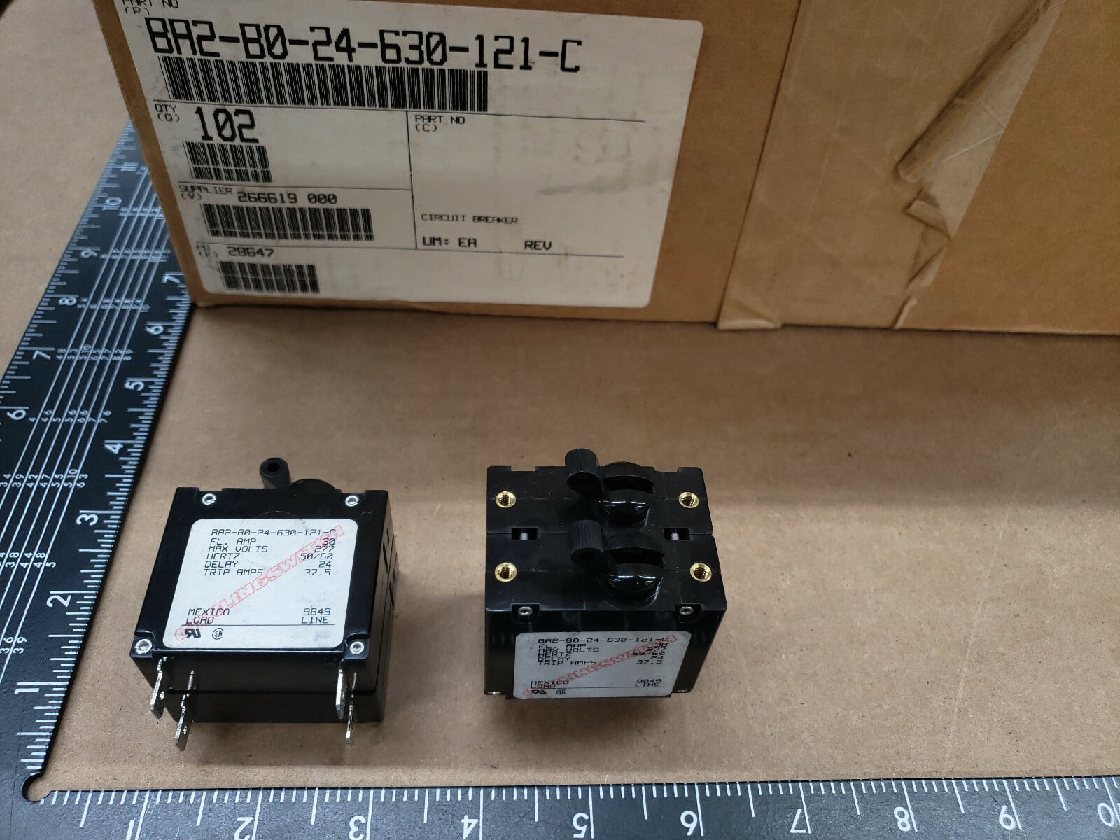 (Qty = 1) BA2-B0-24-630-121-C Carlingswitch, 2-Pole 30 Amp, Circuit Breaker