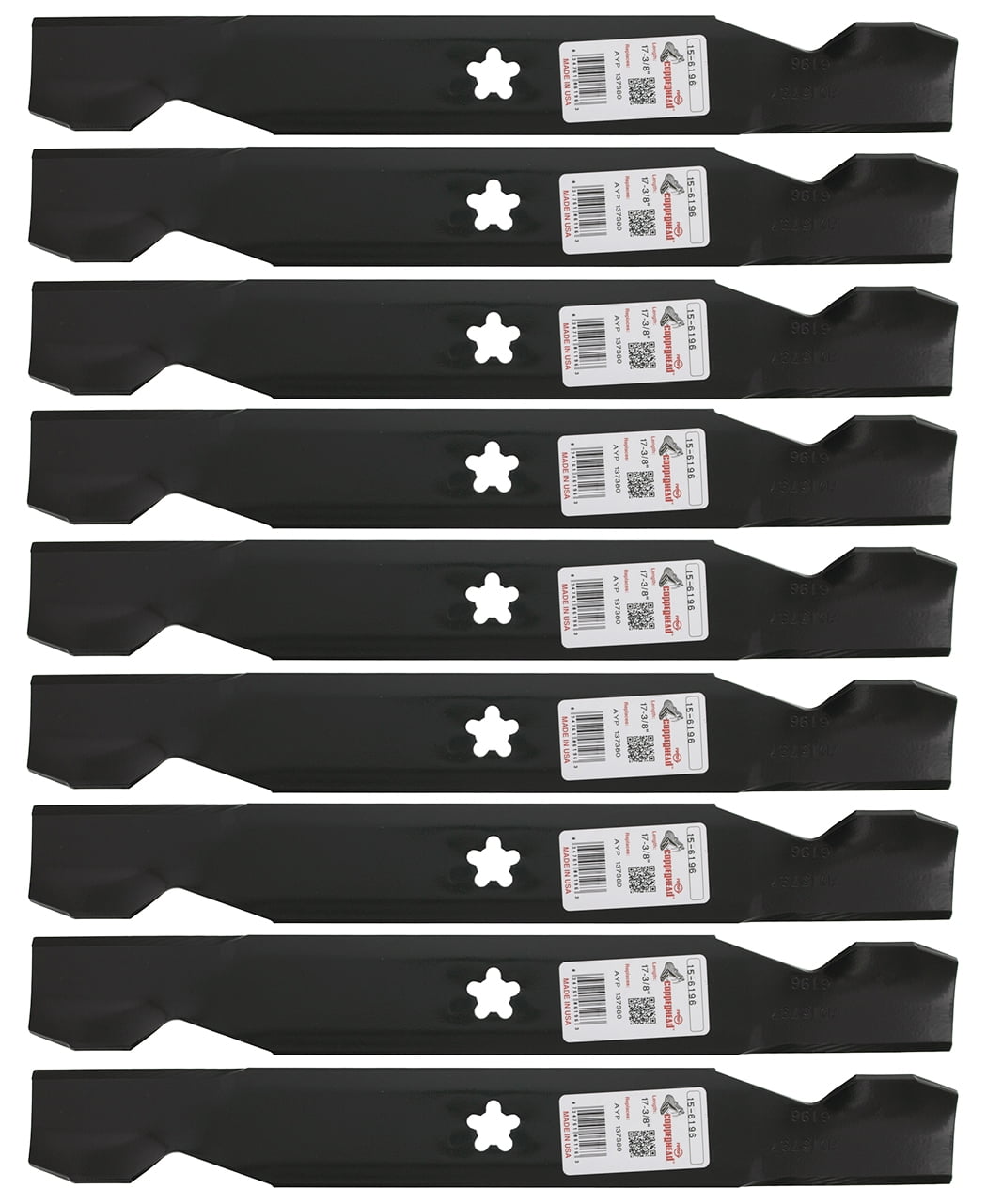 9 Rotary 6196 Mower Blades for AYP Craftsman Husqvarna Poulan 50" Deck