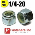 200 Pack 1/4-20 Nylon Lock Nuts – Zinc Plated – UNC Coarse Thread – RED BOAR CHAIN