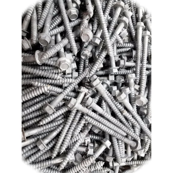 (Qty 10pcs) 3/8 x 3 Galvanized Hex Head Flange Lag Bolts/Wood Screws 3/8x3 Hardware Fastener Kit Set RV5123S